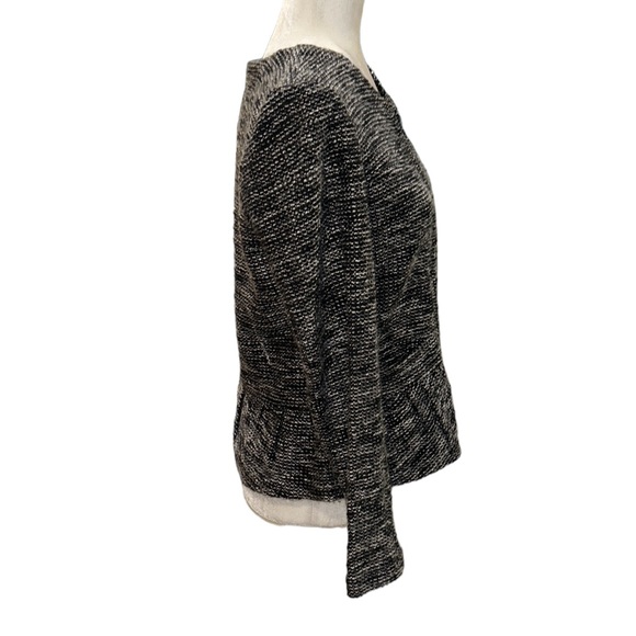 J. Crew Boucle Tweed Peplum Black Gray White Cropped Blazer - S - Picture 8 of 14